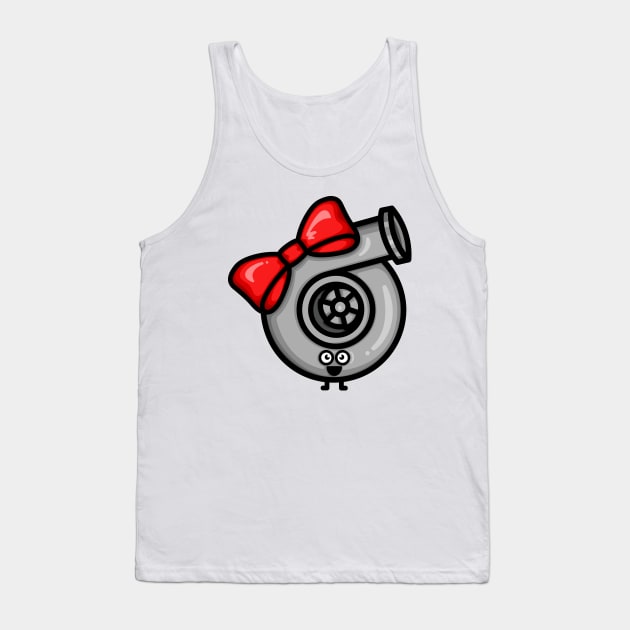 Cutest Turbo - Red Bow Tank Top by hoddynoddy